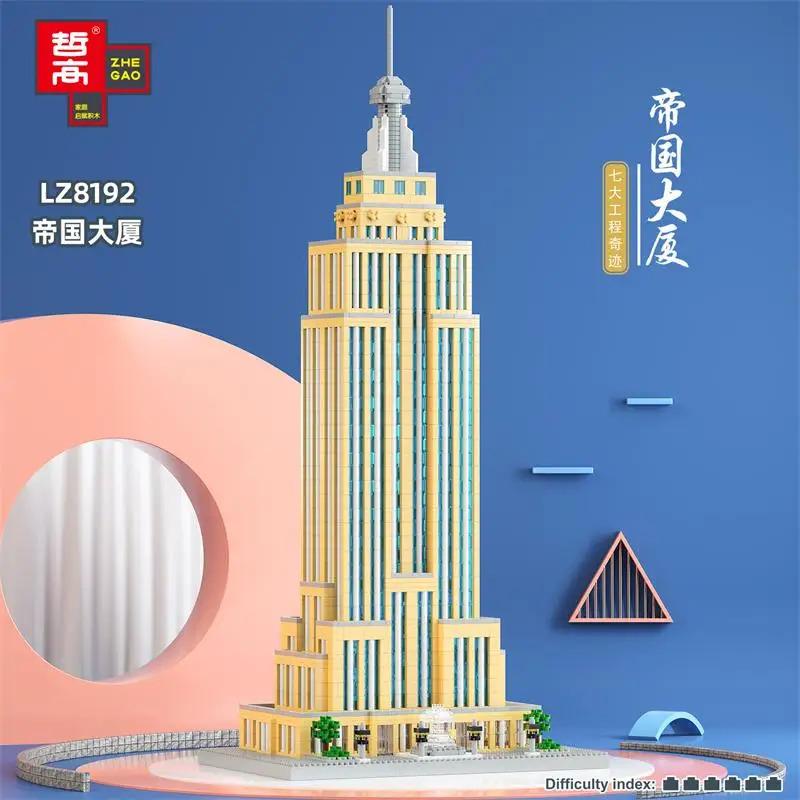 Architecture LEZI Mini Blocks World Creative Landmark Louvre Eiffel Tower Pisa Building Small Bricks Toy for Kids Gift 8002