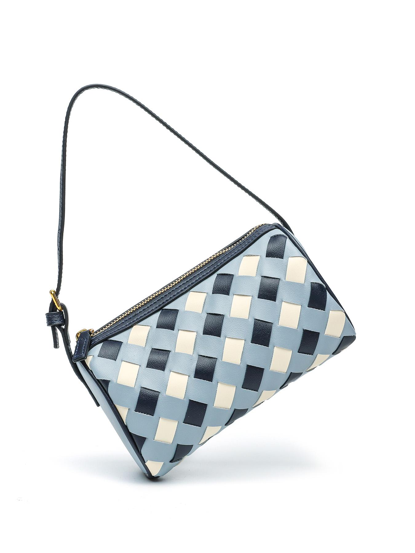Lazy Person Underarm Bag, Patchwork Woven Small Square Bag, Versatile and Bright, Unique Luxury Underarm Shoulder Bag, Simple Crossbody Handbag