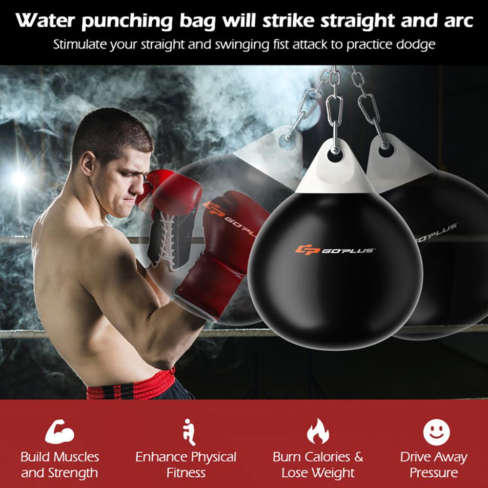 Water Punching Bag Hanging Heavy Bag Adjustable Weight Boxing Bag with Chain Home Gym MMA Training Equipment Perfect Gift for Men/Fathers Day