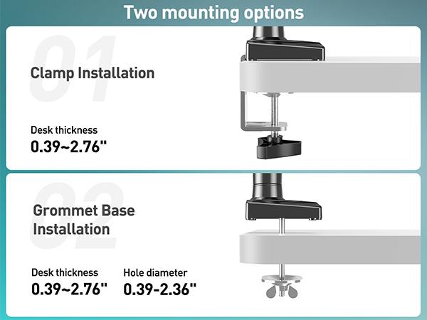 MOUNTUP 13"-32" Single Monitor Desk Mount, Adjustable Gas Spring Monitor Arm, White/Black