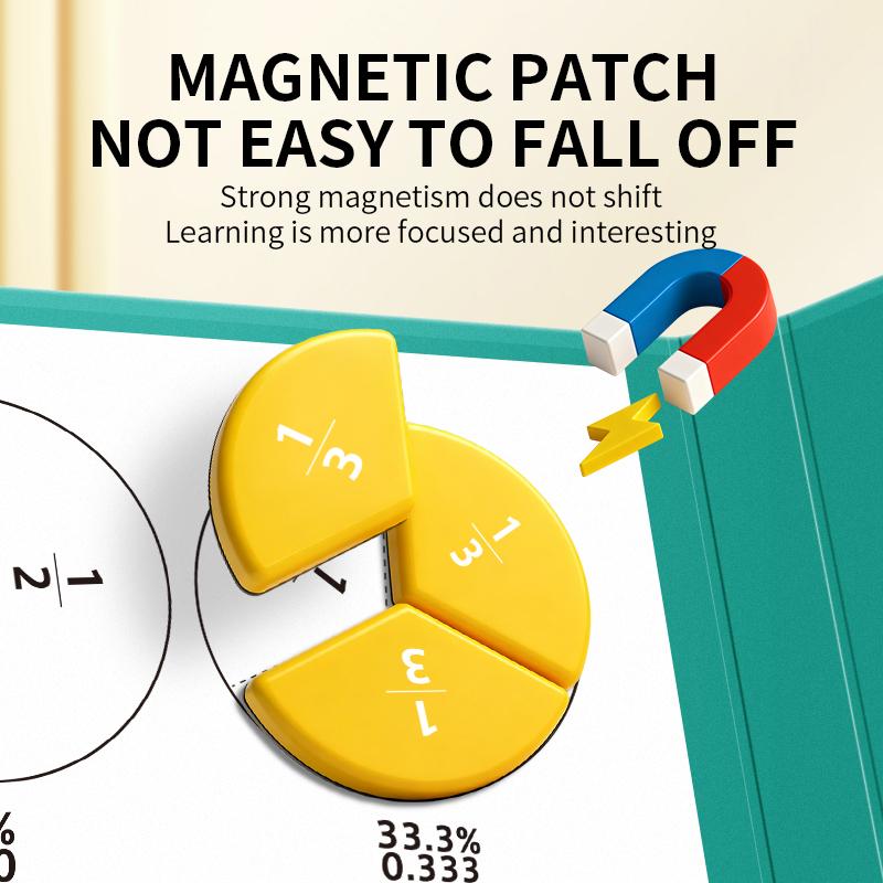 Elementary Math Fraction Visualization Teaching Aid, Visual Learning Tools, Magnetic River Rocks & Circular Set, Montessori Home Education Materials