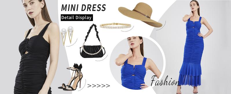 Chouyatou Womens Strenchy Ruched Bodycon Cocktail Party Dress Maxi Mermaid Corset Dress Evening Gown