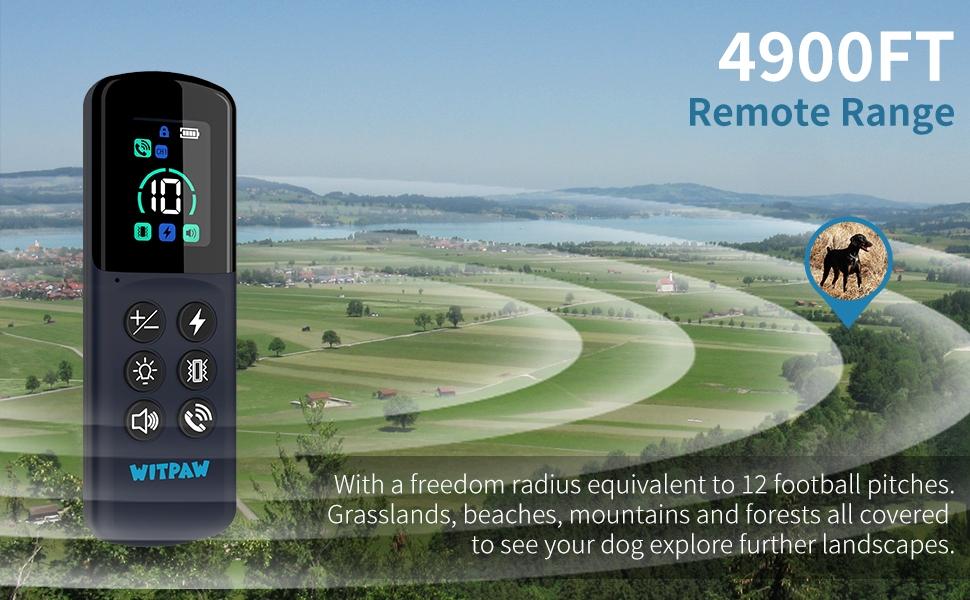 4900 Ft Remote Dog Training Collar, Ip67 Waterproof Rechargeable, 4 Training Modes, Remote Voice Call, Fits All Sizes (10-120 Lbs)