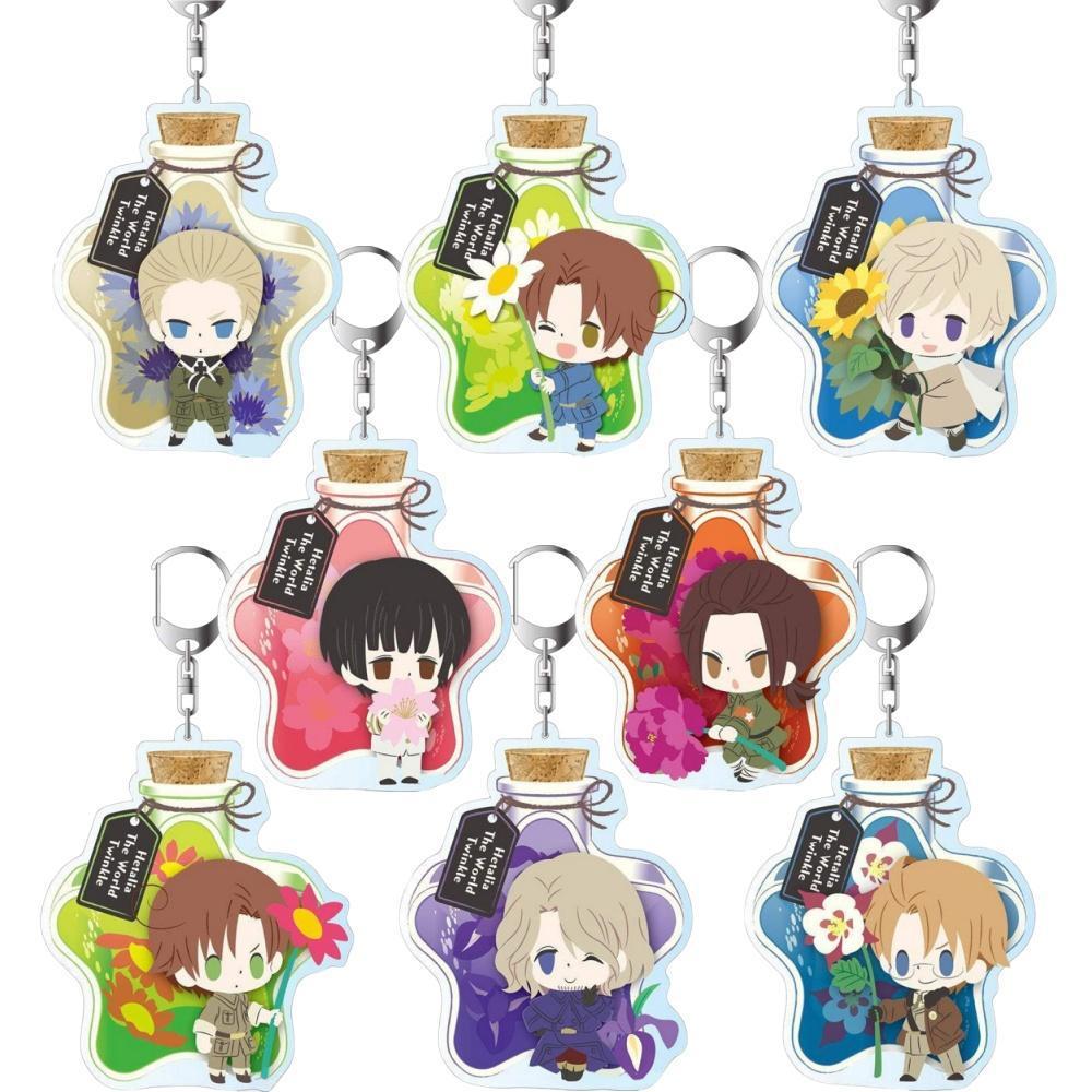 Anime Peripheral Store Hetalia: World Stars Charappu Fleur Ver Acrylic Keychain Pendant Ornamen Fans Charm Gifts About 6cm