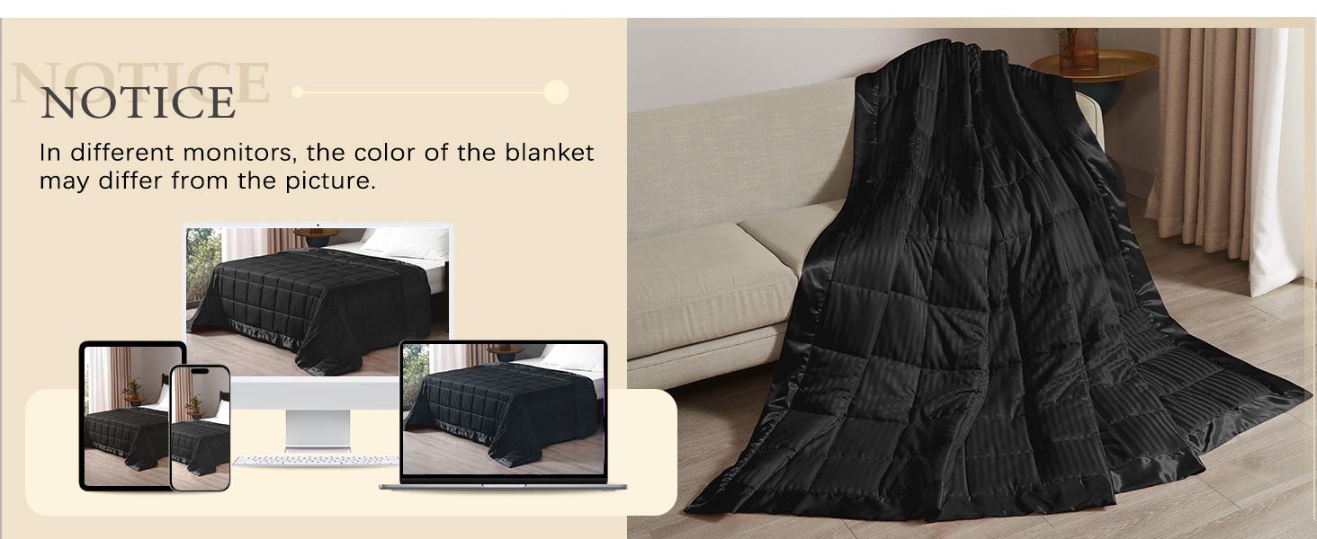 Downluxe Weighted Blanket For Deep Sleep,  Machine Washable Heavy Blanket, Seven-Layer Design