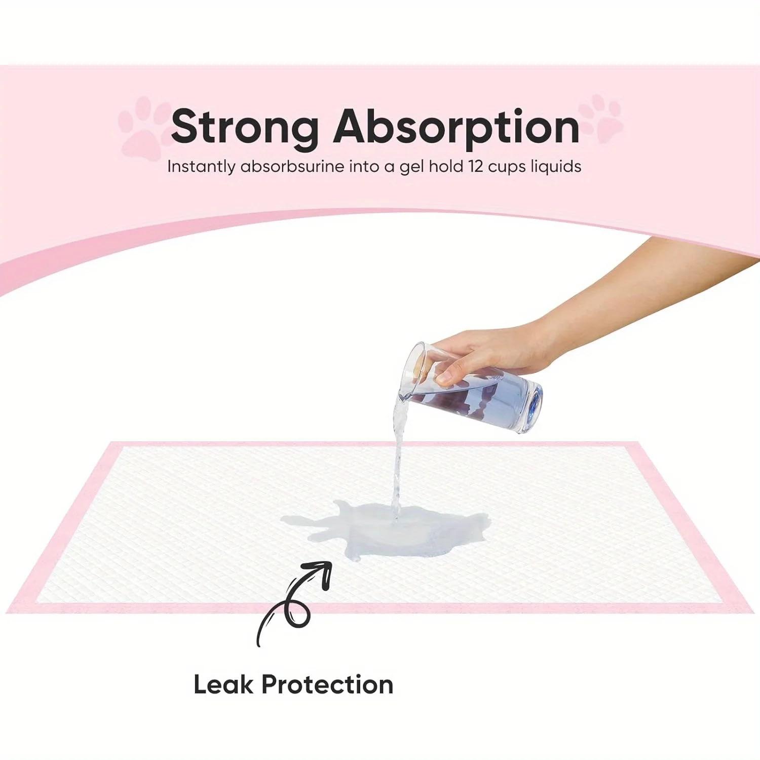 100Pcs Super Absorbent Disposable Pet Urine Pads for Large Breeds Potty Training, Travel - Ideal for Dogs, Puppies, Cats