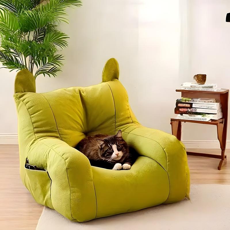 Pet Sofa Bed with Side Pockets, Adorable Cartoon Design, Detachable & Washable Furniture for Pets, Reusable Dog Cat Lounger, Shaped Beds Pet Sofa Bed with Side Pockets, Adorable Cartoon Design, Detachable & Washable Furniture for Pets, Reusable Dog Cat Lounger, Shaped Beds