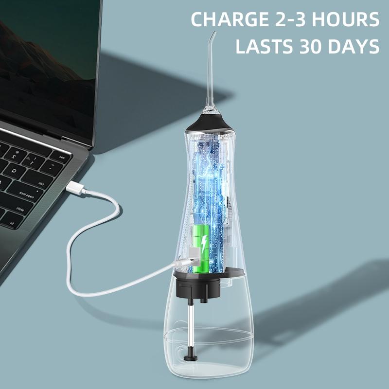 Portable Oral Irrigator 300ML, 3 Modes & 5 Nozzles, Rechargeable Water Flosser, Electric Dental Floss Machine, Cordless Water Flosser, Travel-Friendly Design