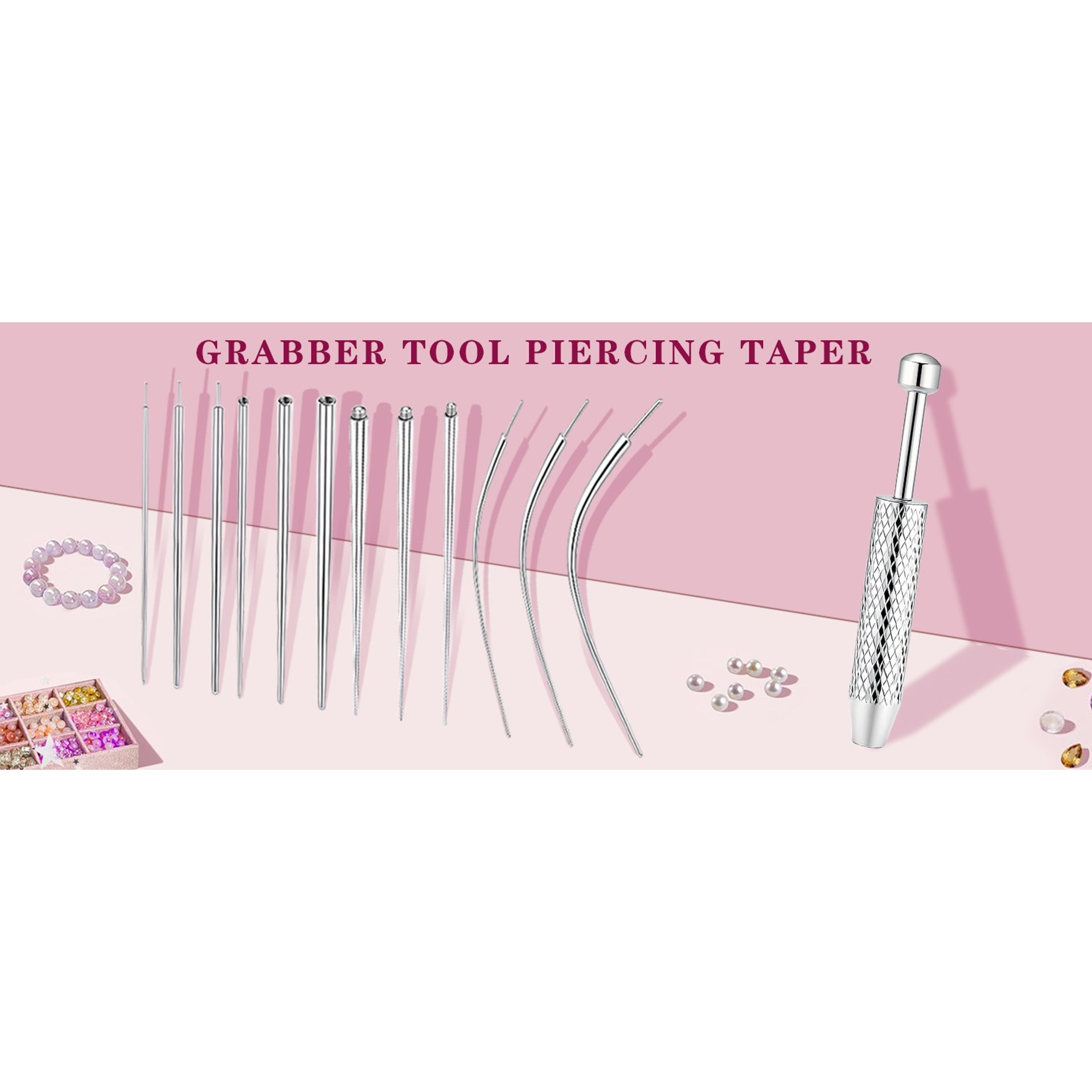 Stainless Steel Piercing Tapered Ball Grabbing Tool for Jewelry Replacement, 14G-20G Flat Back Earring Applicator, Internal/External Threaded Body Piercing Needle Kit for Ear/Nose/Navel/Nipple/Lip/Eyebrow/TongueGift Stainless Steel Piercing Tapered Ball Grabbing Tool for Jewelry Replacement, 14G-20G Flat Back Earring Applicator, Internal/External Threaded Body Piercing Needle Kit for Ear/Nose/Navel/Nipple/Lip/Eyebrow/TongueGift