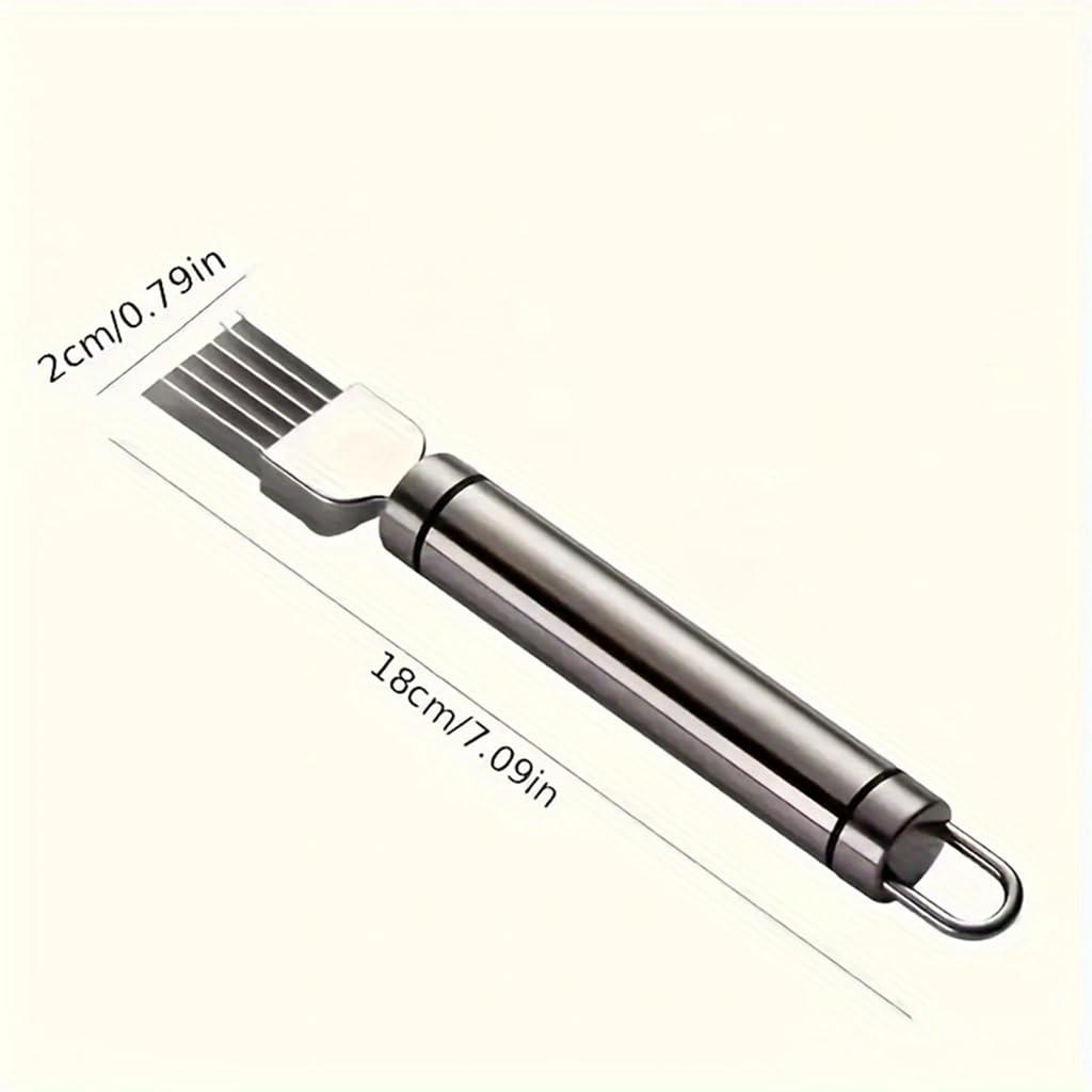 Stainless Steel Onion Slicer, Multi-Blade Kitchen Herb Cutter, Professional Scallion Shredding Tool, Vegetable Tool for Cooking
