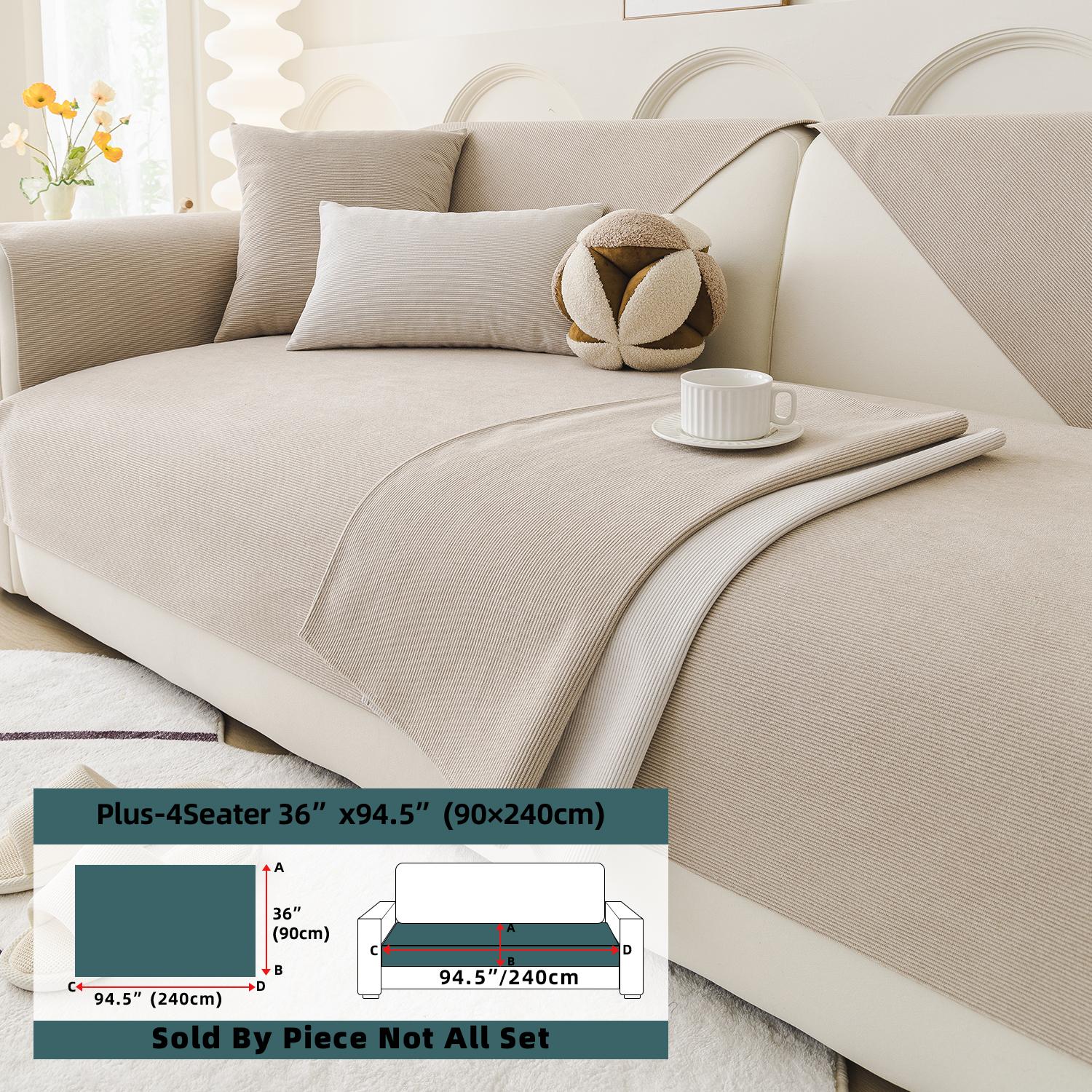 chenille waterproof sofa cushion, Sofa Protector, Soft Sofa Protector, Elastic Sofa Slipcover, suitable for all seasons, with a French cream style, anti-slip and cat scratch resistant, machine washable, for home decoration