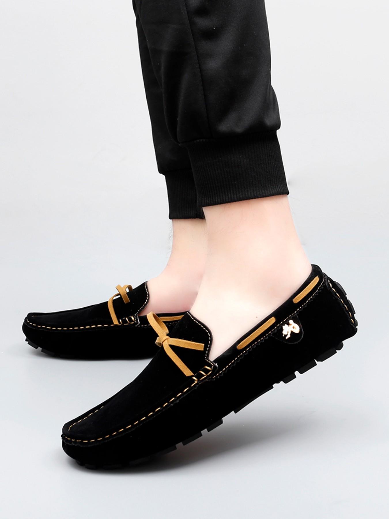 Men's Slip-On Loafers with Decorative Metal Hardware, Flexible Sole, Perfect for Party & Streetwear, Trendy Durable Shoes