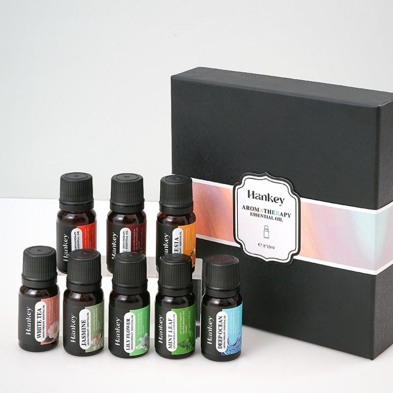 8pcs 10ML Aromatherapy Essential Oil Set, Yoga Oil Plant-Based, Suitable for Humidifiers Diffusers, Fruit Flower Scents, Jasmine Lavender Rose