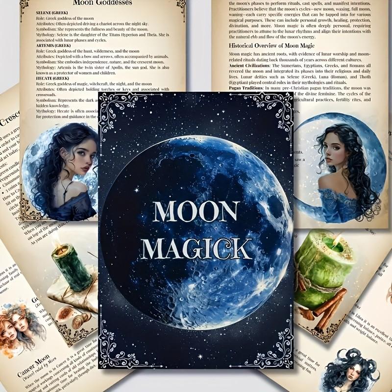 Witch's Moon Journal - Lunar Spell Book for Manifestation & Magic | Moon Phase Tracker with Ritual Templates, Goddess Lore & Grimoire Pages | Celestial Design
