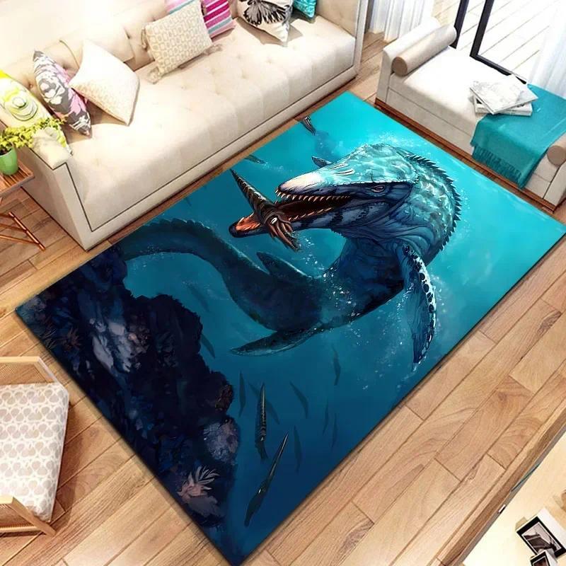 Dinosaur Skeleton Fossil Flannel Area Rug - Realistic T-Rex Bones Print Soft Mat for Kids Room & Playroom, Non-Slip Jurassic Home Decor #DinosaurFossilRug #SkeletonMat #JurassicKidsDecor #TrexCarpet #NonSlipFlannelRug