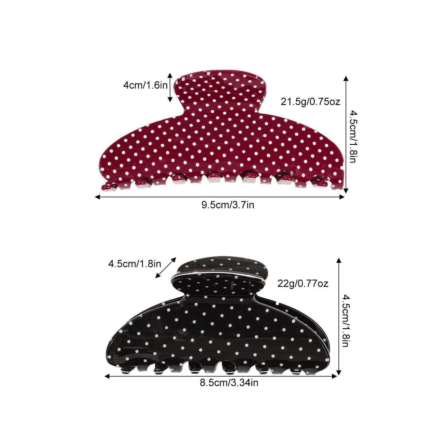 Women's 5pcs Polyester Glossy Dotted Pattern Hair Claw Clips, Non-Slip Jaw Clips for Leisure Use, Unisex Multi-Color Fashion Hair Accessories