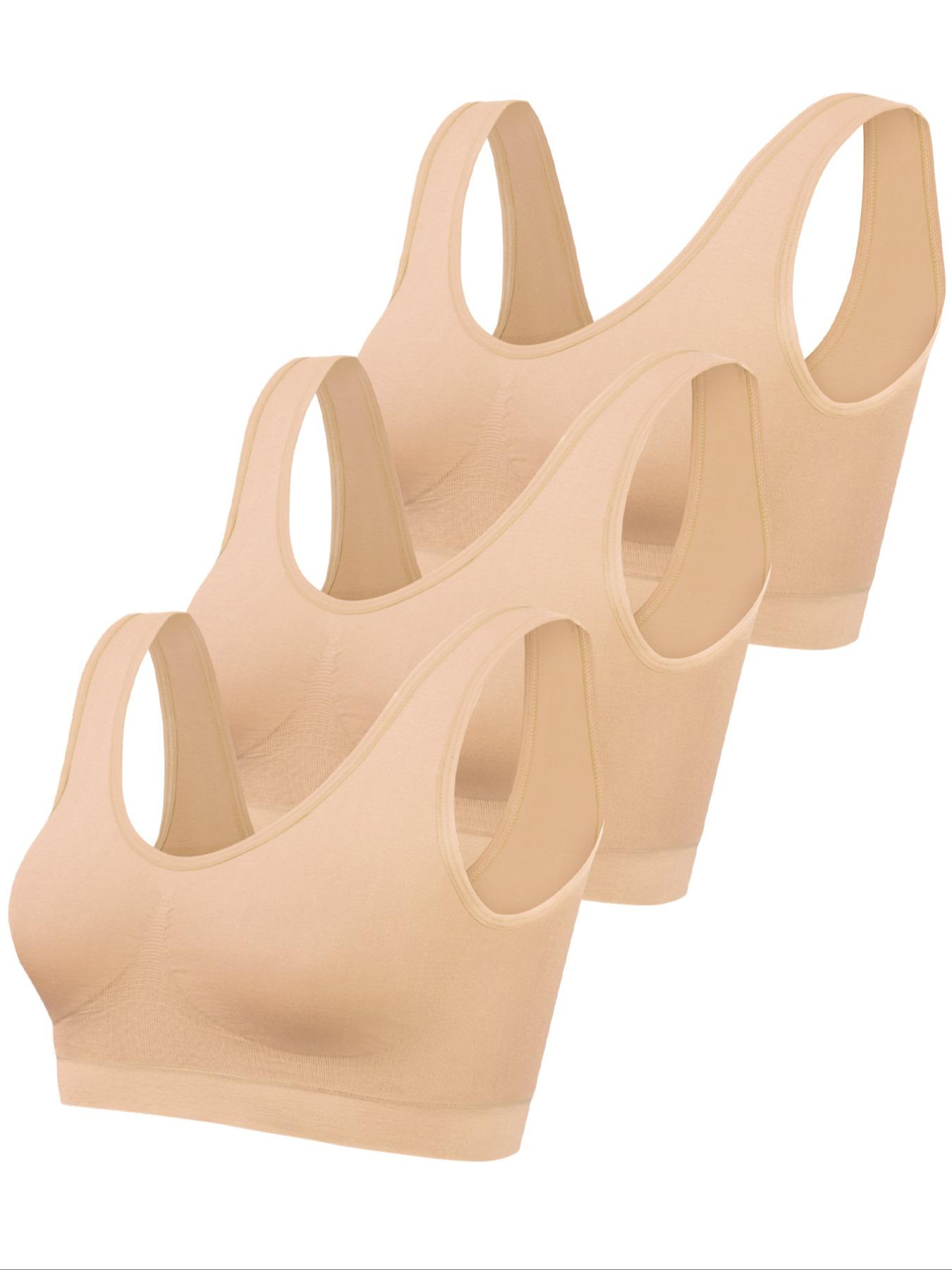 Women's Solid Backless Wireless Push Up Bra, Comfortable Breathable Simple Crop Tank Top for Daily Wear, Women's Bralette Lingerie Top for All Seasons