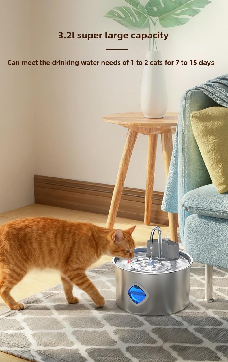 Filter cartridges and filter cotton suitable for pet stainless steel automatic water dispensers​​​。 3.2L Automati Water Dispenser