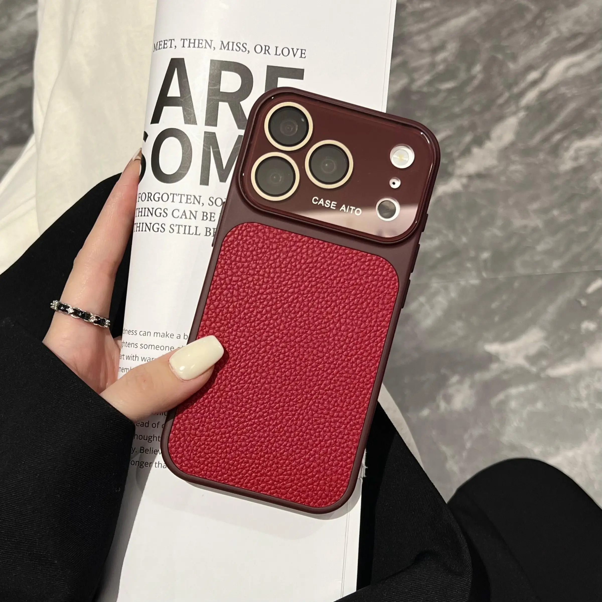 Apple 16 Pro Max New Color Large Pit Pattern Large Window Case, Trendy iPhone 17 Pro Protective Cover, iPhone 15 & 13 Series Cases