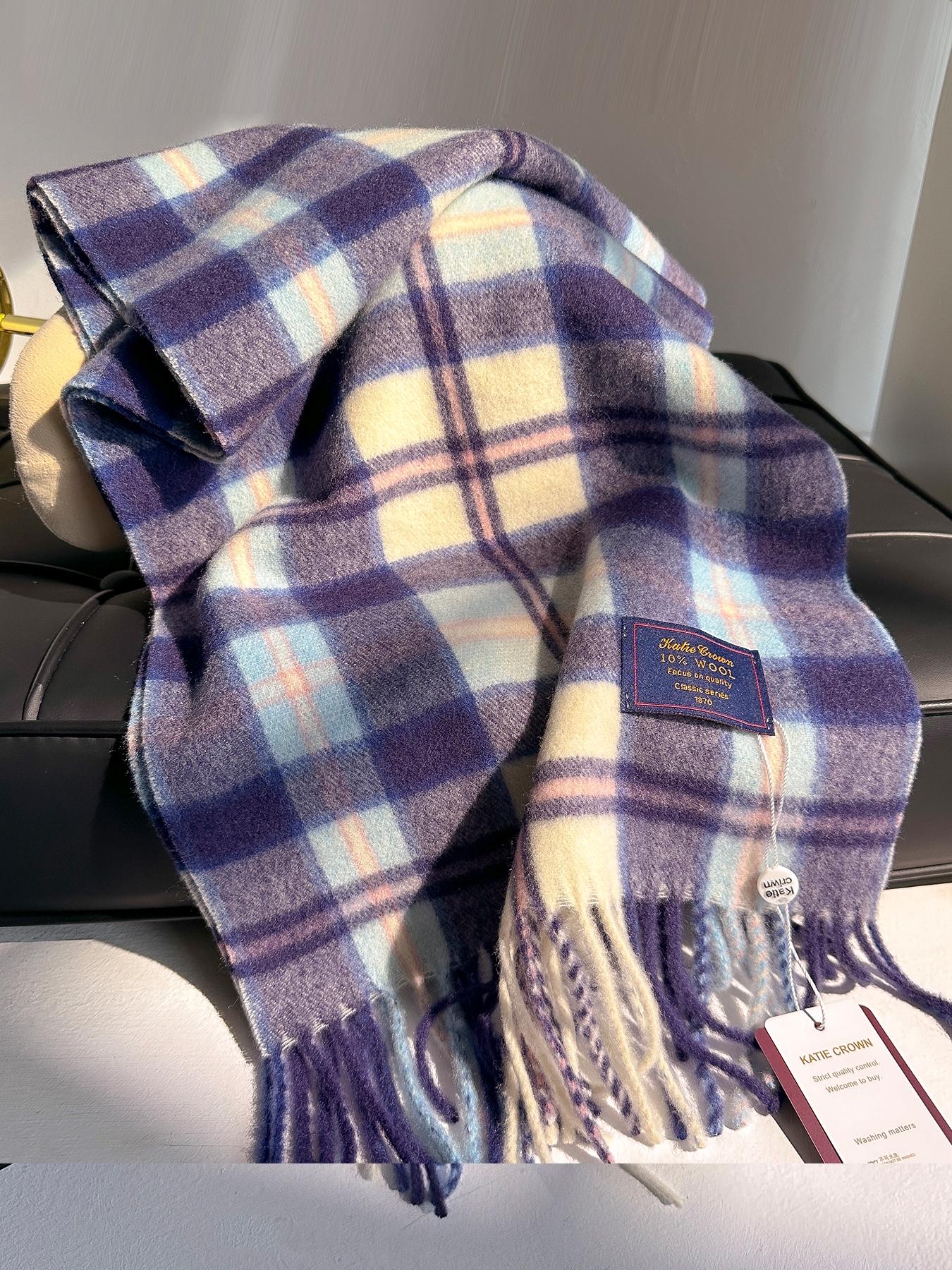 Women's Plaid Scarf for Fall & Winter, Casual Fitted Design, Warm Fashion Accessory for Daily Wear, Stylish Ladies' Wrap