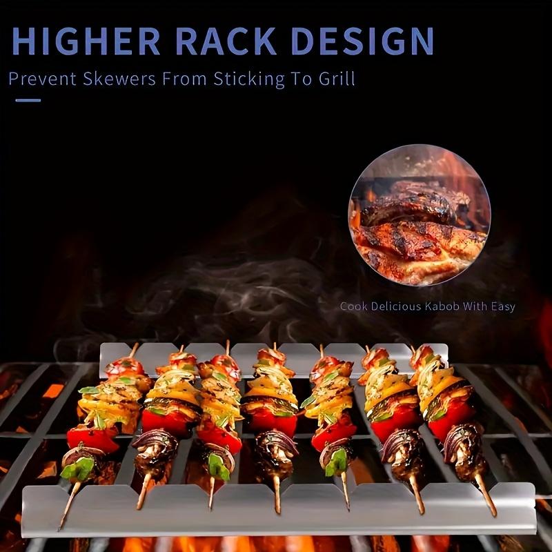 2pcs Kebab Rack Kebab Stands Skewer Holders Universal Suitable for Barbecue For Kitchen Patio Home Outdoor Camping BBQ Tools New