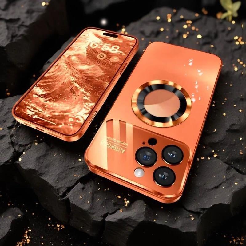 New large window instant 17 magnetic matte iPhone case - shockproof glass camera lens protection, with magnetic wireless charging function - suitable for iPhone 17 16 15 14 13 12 11 Pro Max Plus men's and women's protective cases Accessories Cover