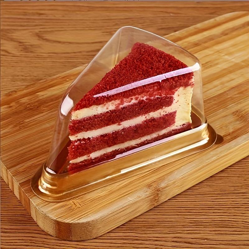 50pcs, Clear Cake Slice Containers, Cake Boxes, Premium Cake Box, Disposable Plastic Cheesecake Containers With Lids, Birthday Party Favor, Wedding Party Gifts, Baking Tools, Kitchen Accessories, For Restaurant Commercial Eid Al-Adha Mubarak