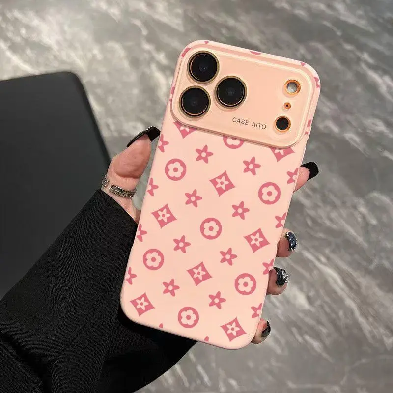 Vintage print Dopamine Ins Style Solid Color Phone Case with Ultra Skin friendly Touch, All Inclusive Lens Phone Case Suitable for Apple iPhone 17 Promax 17 Air 16 Plus 15 14 13 12.HM170