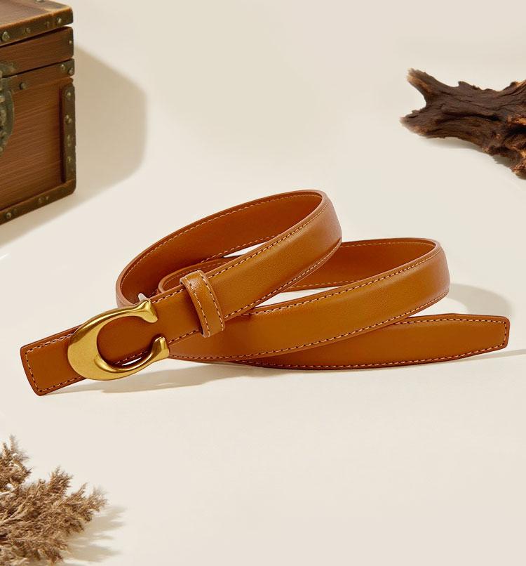 Women's C-Type Buckle Belt, Classic, Adjustable Waistband for Jeans and Formal Pants, Essential Wardrobe Item