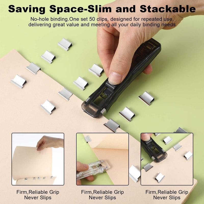 Portable Ring Binder Stapler, Includes 50 Small Binders, Ideal for School, Office, Home, Non-Damaging Paper Organizer, New Condition