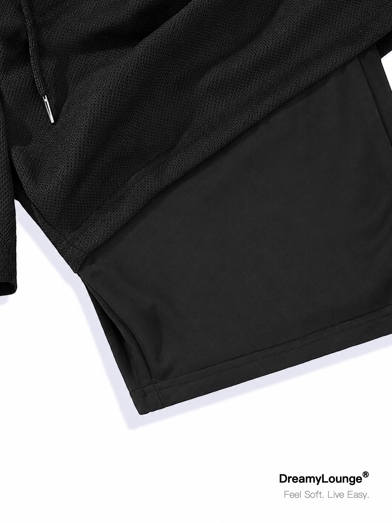 Stranger Things ｜2-Piece Set｜ Hellfire Club Loose Hoodie, Dual-Layer Mesh Breathable Shorts, Casual Fitted Graphic Style, Home Wear