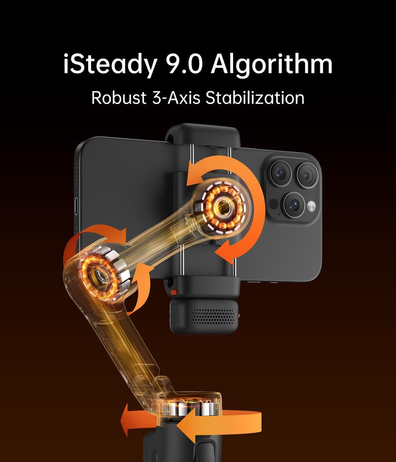 hohem iSteady V3 Ultra NEW Gimbal,Detachable Touchscreen Remote,Advanced AI Tracking with any App,360° Infinite Pan Tracking,Select People&Obeject on Touchscreen to Track,3-Color Fill Light,3-Axis Stabilization
