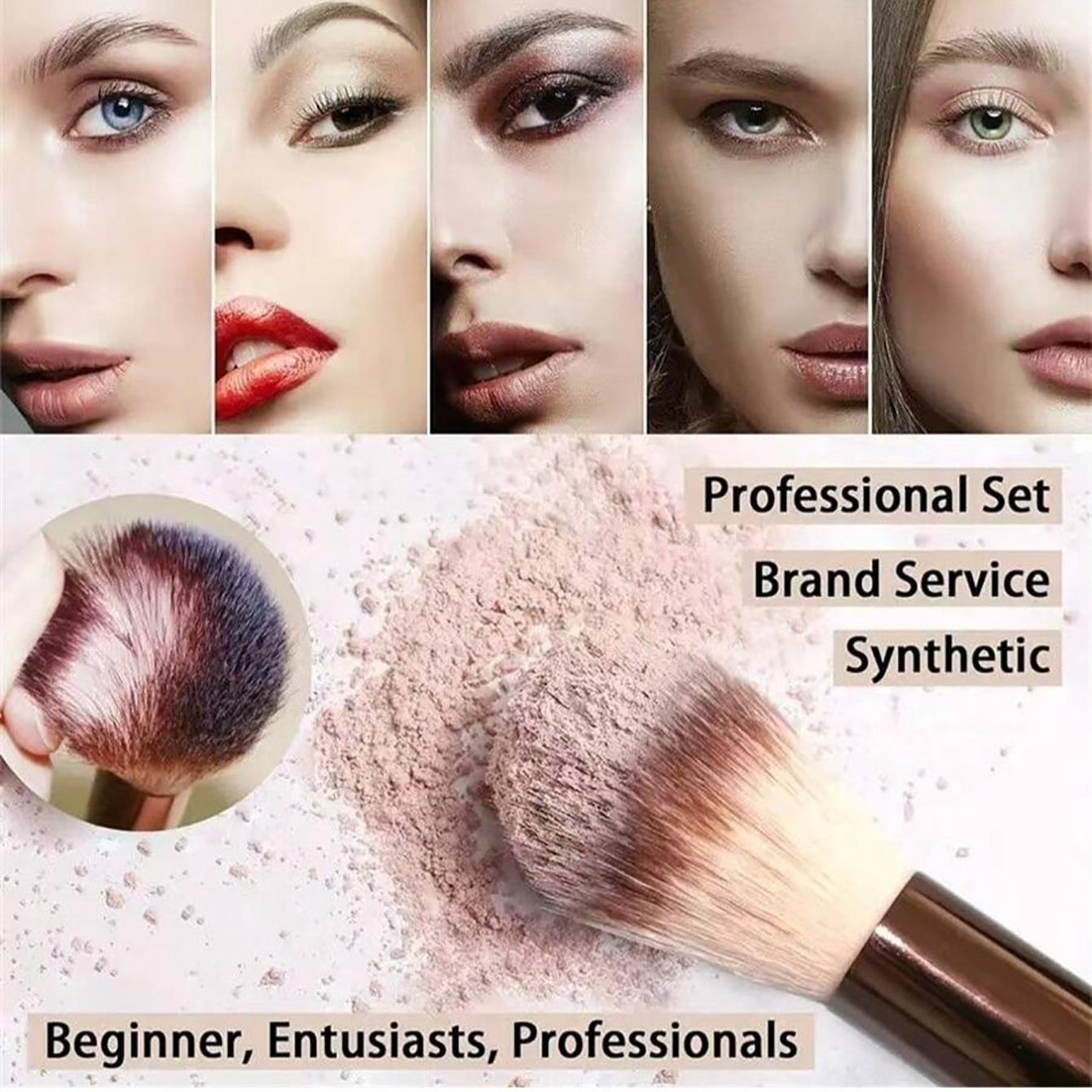 Professional Makeup Brush Set: 12/17/20/22/31pcs Optional, Including Foundation Blending Brush, Soft Bionic Hair Powder & Concealer Brushes (For Face), Eyeshadow Brush, Eyeliner Brush, Powder Puff | Top Picks