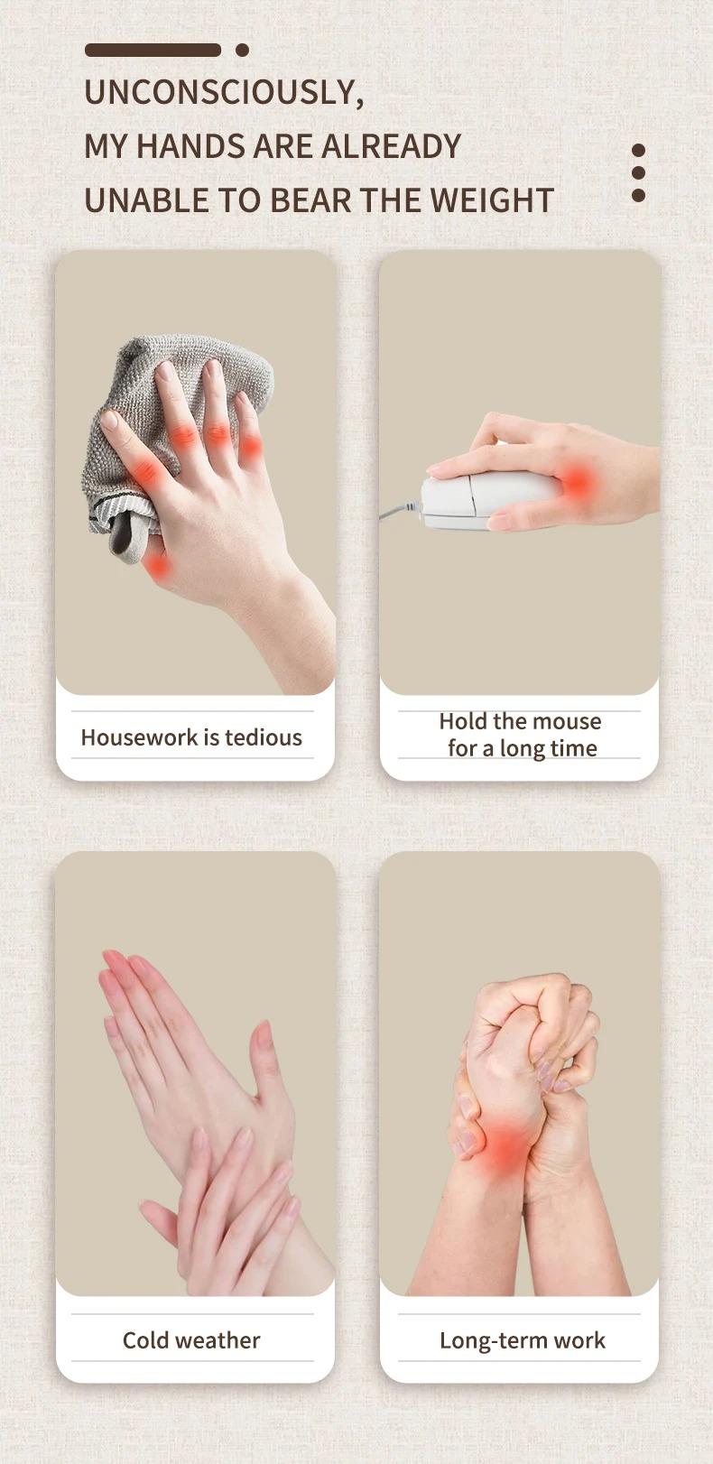 Electric Hand Massager with Heat, Airbag Compression, Carpal Tunnel Relief, Wrist & Finger Kneading, Vibration Gloves – Ideal Gift for Mother's Day, Mothers Day Gift
