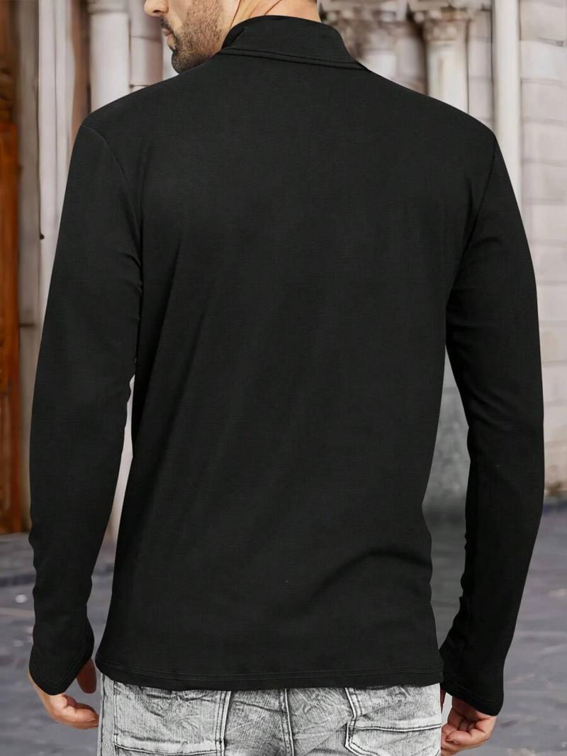 3pcs Men's Solid Color Casual Turtleneck Long Sleeve T-Shirt, Mens Fall And Winter Base Shirt, Men's Spring High Neck Shirt, Men's Summer Half High Neck Shirt, Men'S Casual Top Jacket, Suitable For All Seasons Of Casual Items 3pcs Men's Solid Color Casual Turtleneck Long Sleeve T-Shirt, Mens Fall And Winter Base Shirt, Men's Spring High Neck Shirt, Men's Summer Half High Neck Shirt, Men'S Casual Top Jacket, Suitable For All Seasons Of Casual Items