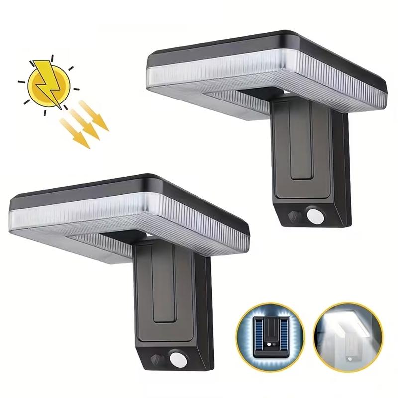 2 Pcs Outdoor Solar Wall Lights, LED Garden Wall Lamps, 120° Adjustable Lighting Street Lamps with Human Body Induction, Suitable for Garden, Courtyard, Street and Emergency Use