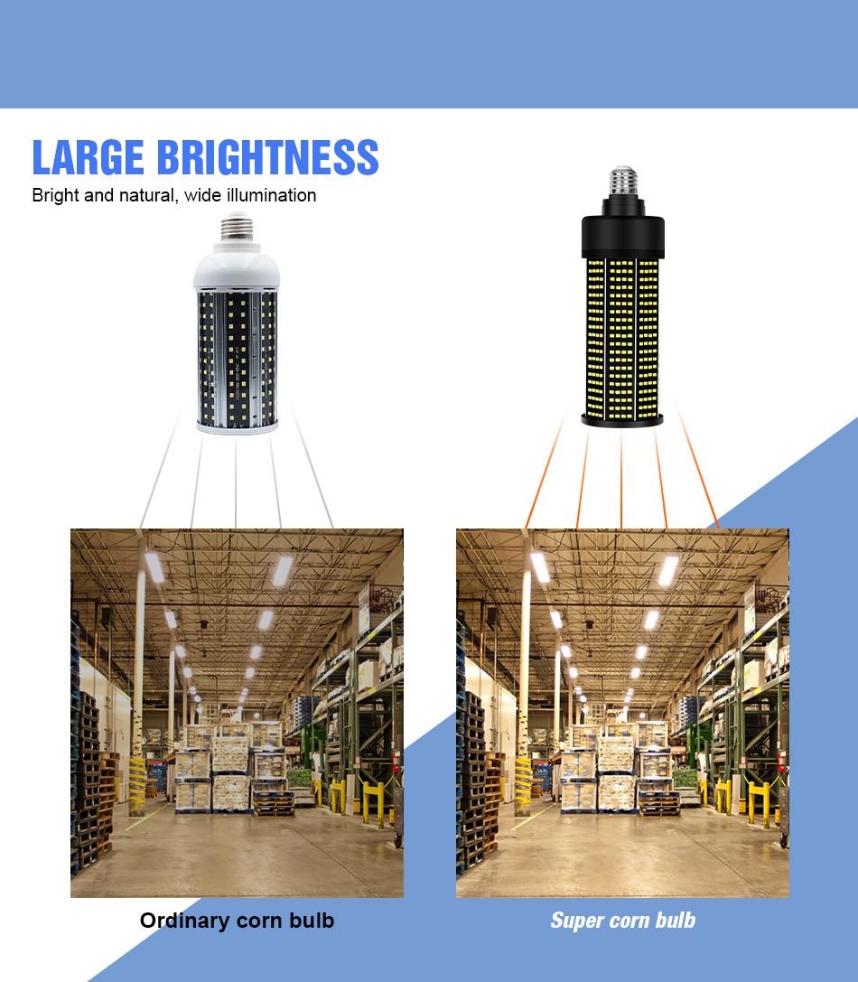 100W E39+E27 LED Corn Light Bulb AC100~277V Warehouse Factory Recessed Ceiling Straight Candle Lamp 80W Daylight 60W Indoor Office Storeroom Basement Parking Lot Garage No Flicker Eye Protection Energy Saving Safety Commercial Lighting Fixture Cool/Warm