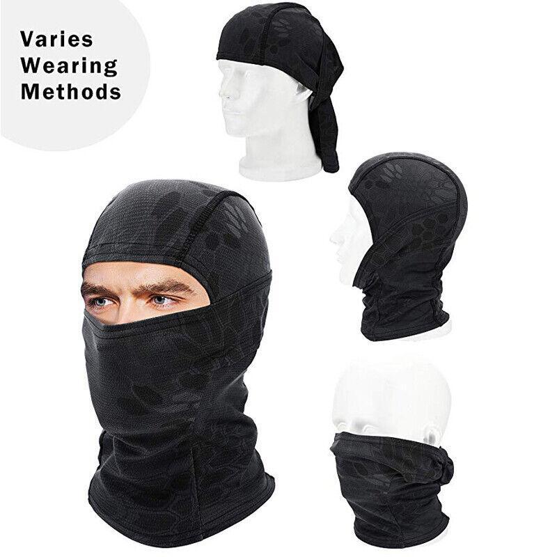 5PCS Camouflage for winter Balaclava Face Mask UV Protection Men Women Sun Hood Tactical Motorcycle Fishing Hiking Cycling Neck Gaiter Breathable Bandana  Gaiter for Multifunctional Windproof Sports