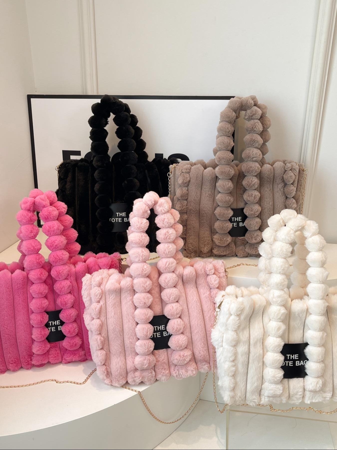 Plush Satchel Handbag for Women, Fall & Winter Fashion Accessory, Soft Plush Design Ideal Gift, Daily Use Casual Style Bag, Handheld Bag Purse