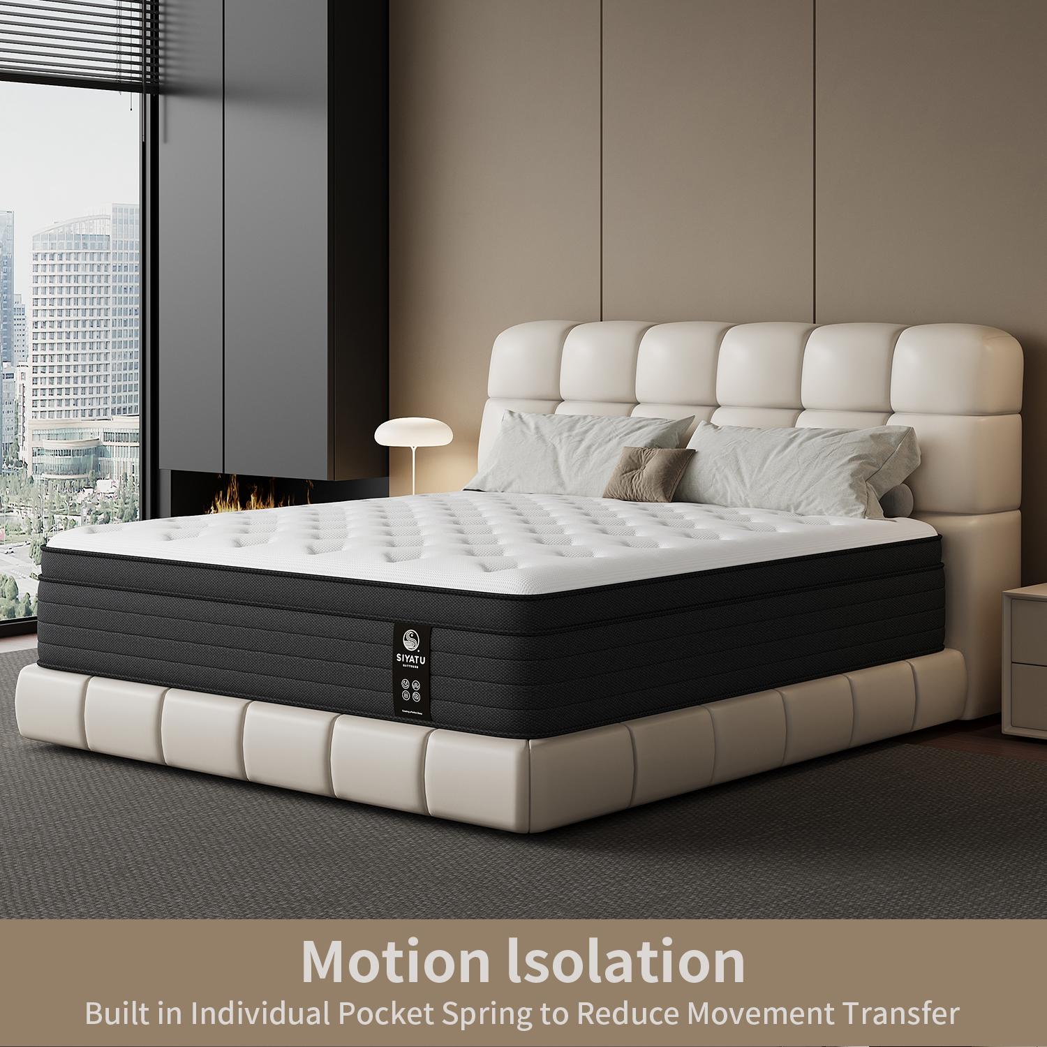 LODEIJA   8/10/12/14 Inch Twin,Full,Queen,King Mattress Gel Memory Foam & Innerspring for Motion Isolation Edge Support Breathable Design Medium Firm Comfort