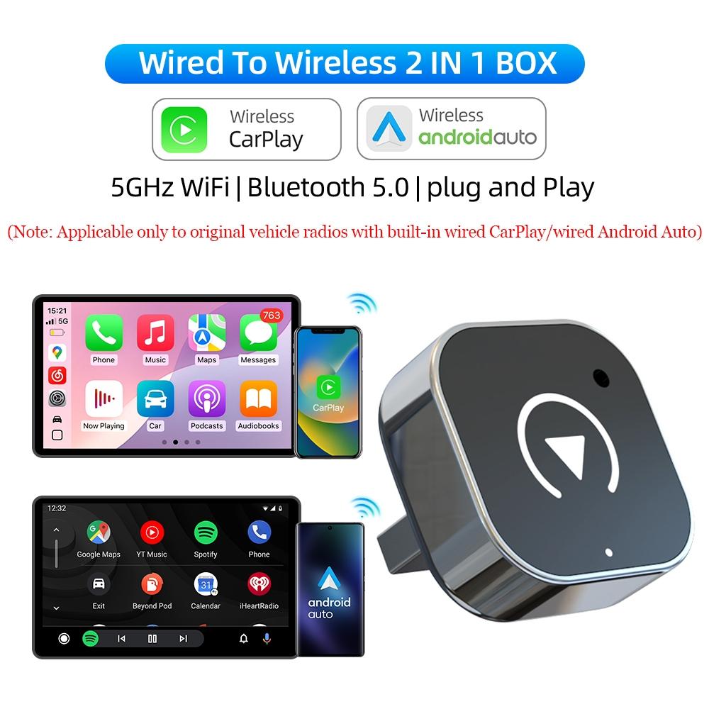 Wireless Car Adapter, Portable Wireless Adapter, Car Smart BT Connector for iPhone & Android Phone, Car Electronics Accessories, Carplay Converter Wireless Car Adapter, Portable Wireless Adapter, Car Smart BT Connector for iPhone & Android Phone, Car Electronics Accessories, Carplay Converter