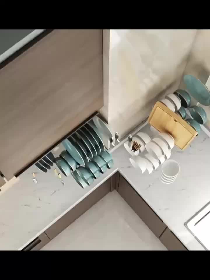 Kitchen Organizer with Drainage System - Dish Drainer, Dish Racks, Multifunctional Tableware Storage Rack, Durable Carbon Steel Material, Double-Layer Design with Knife Holder and Cutting Board Storage