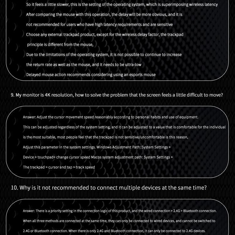 JOMAA Bluetooth Wireless+Wired Trackpad 2.4G Tri-Mode Touchpad Mouse Rechargeable High-Precision Touchpad for IOS Mac Windows