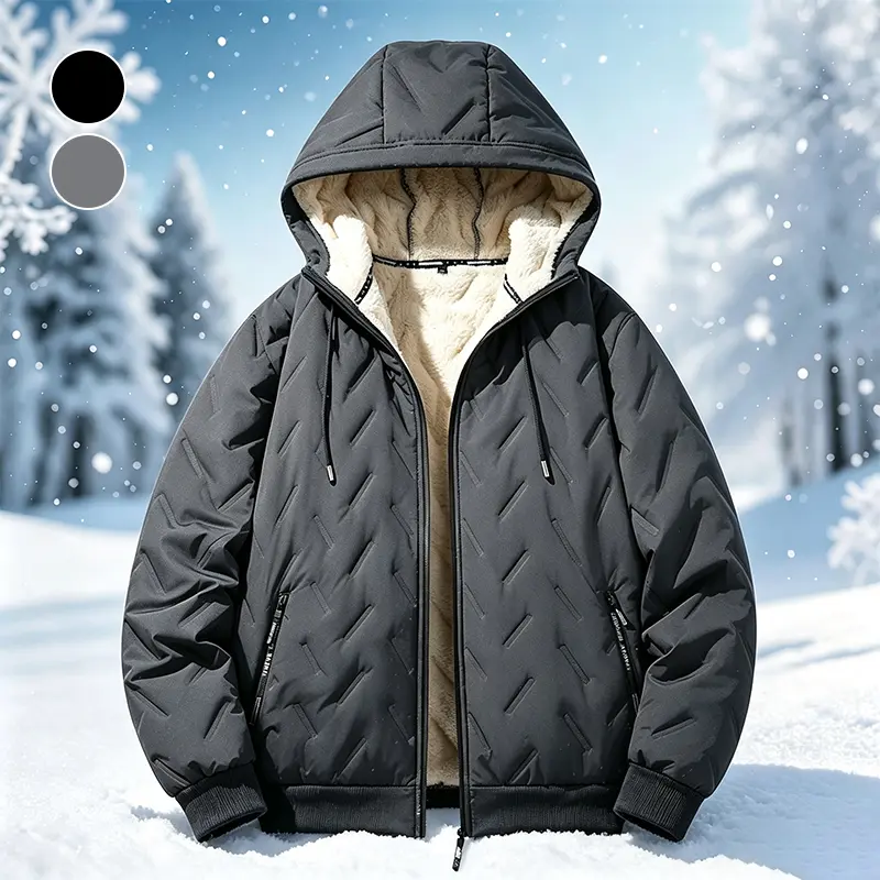 Men's new winter windproof and waterproof hooded suit, seamless quilted shell, loose cotton jacket, suitable for outdoor snow travel export