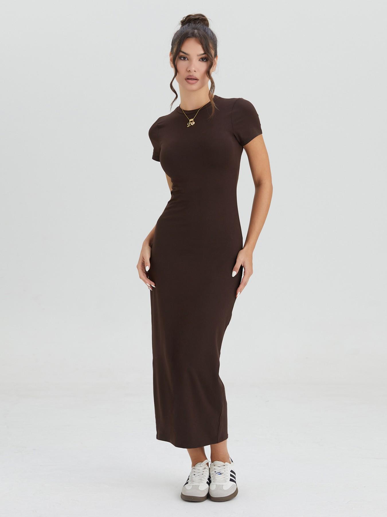 Women's Casual Basic Slim Fit Solid Summer Dress, Round Neck, Comfortable Soft Fabric for All Seasons, Ideal for Daily Wear and Outdoor Activities #TikTokMadeMeBuyIt #CasualChic