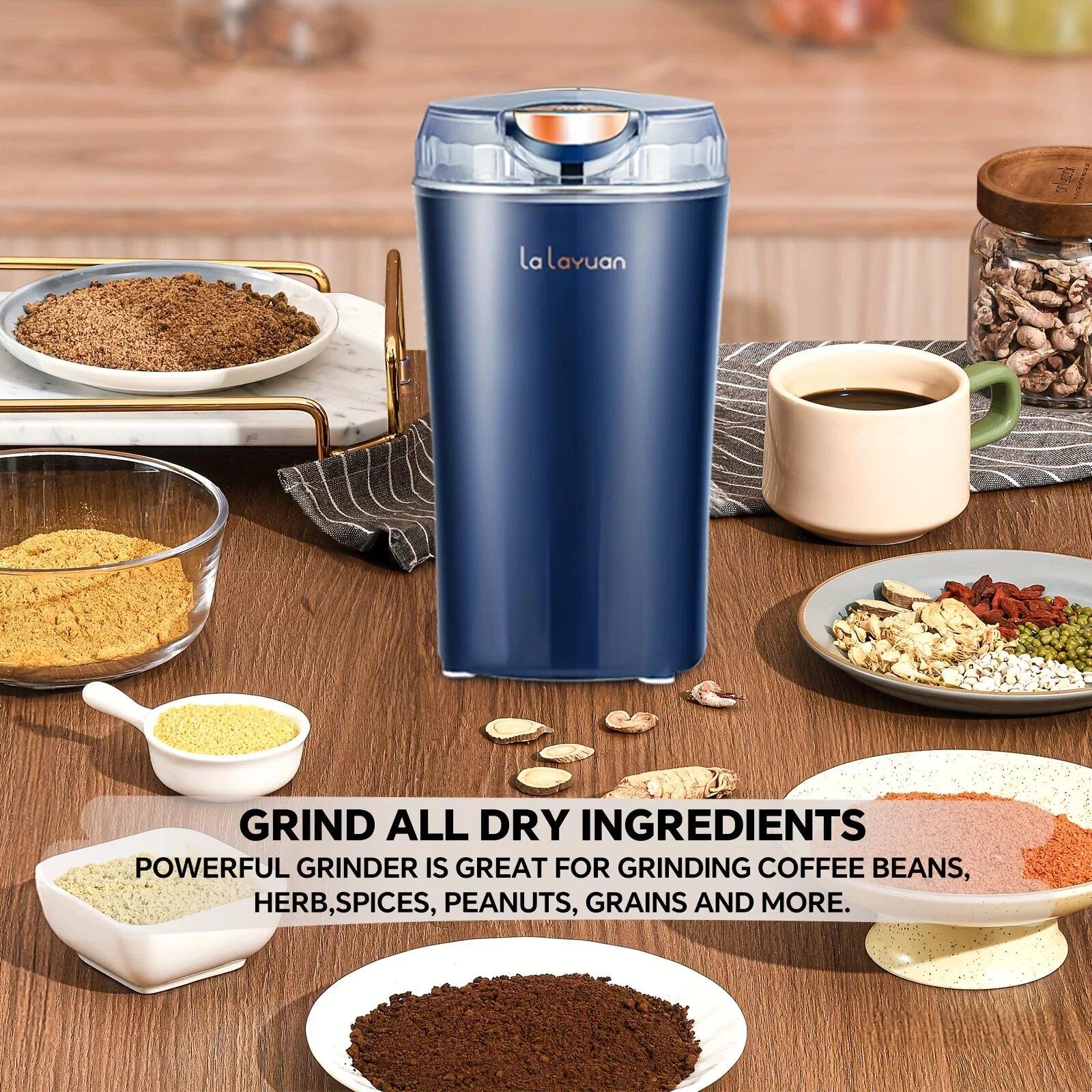 Electric coffee grinder, fast grind coffee beans, nuts, spices, beans and more. Multi-function grinding tool, portable small grinder, meet your needs, ultra-fine powder food processing mill and mixer grinder.