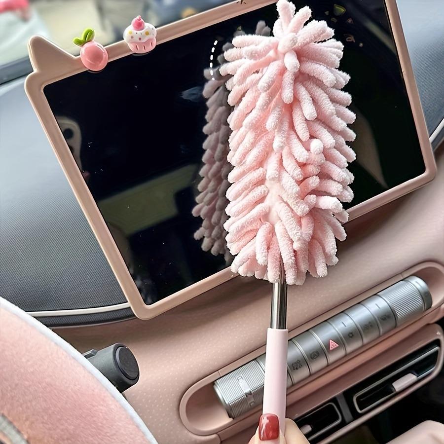 Compact Car Duster Brush, Extendable Microfiber Dusting Tool with Comfortable Handle for Home and Auto interior Cleaning, Helix, Combined, Grill