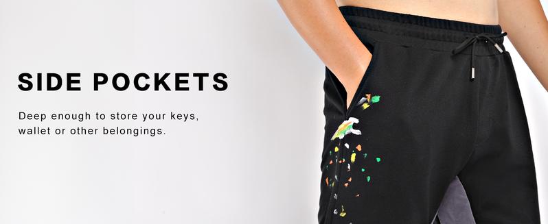 GINGTTO Men's Stacked Flared Sweatpants Loose Patchwork Athletic Streetwear Flares Pants