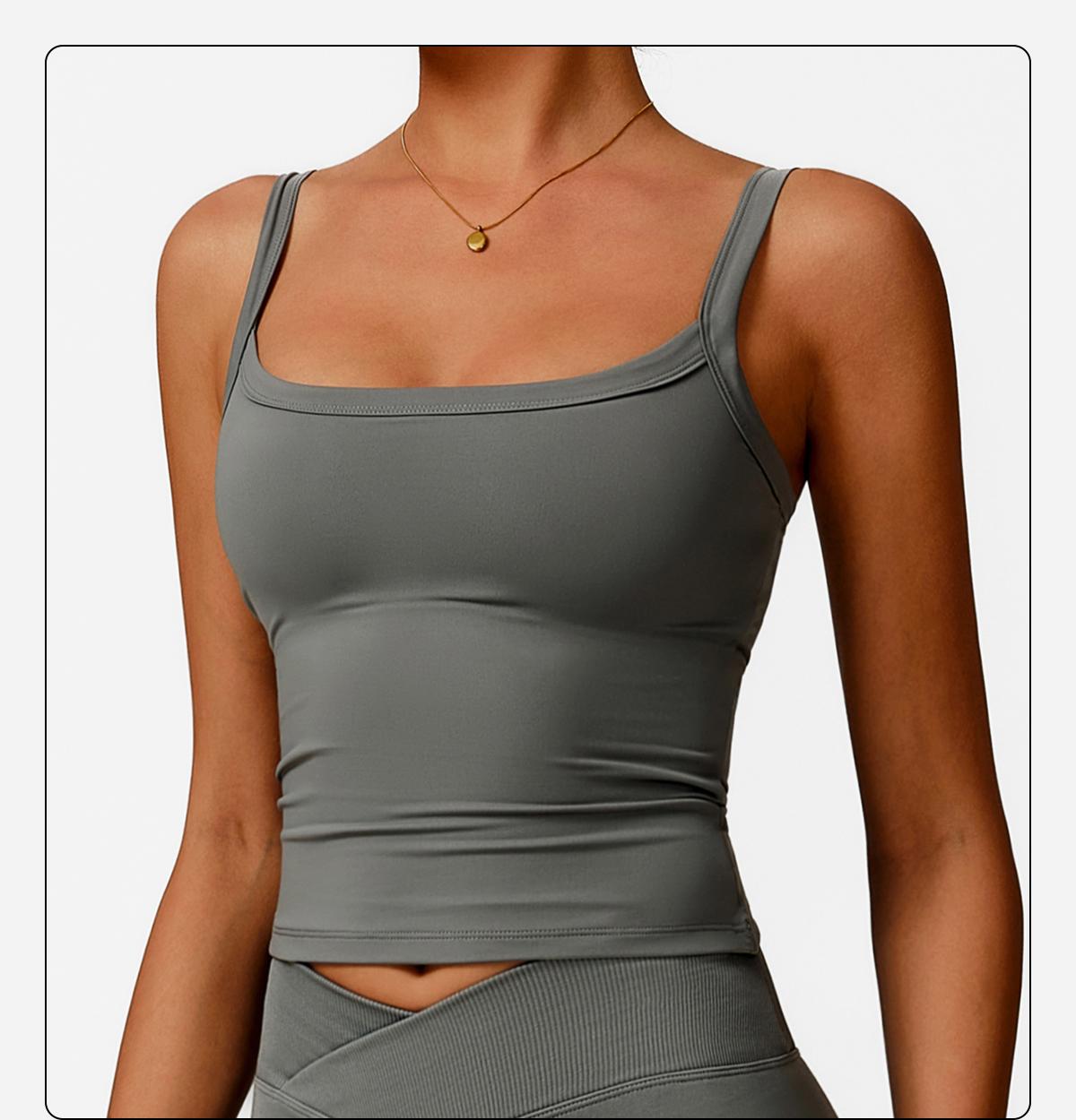 2025 Summer Women's Yoga Tank Top - Racerback Sleeveless Workout Shirt with Built-in Bra | 4-Way Stretch, Quick Dry & Breathable for Hot Yoga, Gym | TikTok Viral Fitness Apparel