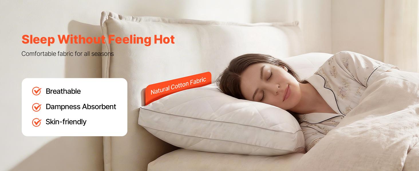 Bed Pillows for Sleeping, Set of 2, King Size Luxury Quality Hotel Pillows with Original Down Alternative Filling, Supportive and Fluffy, Bedding for Back, Stomach and Side Sleepers, White